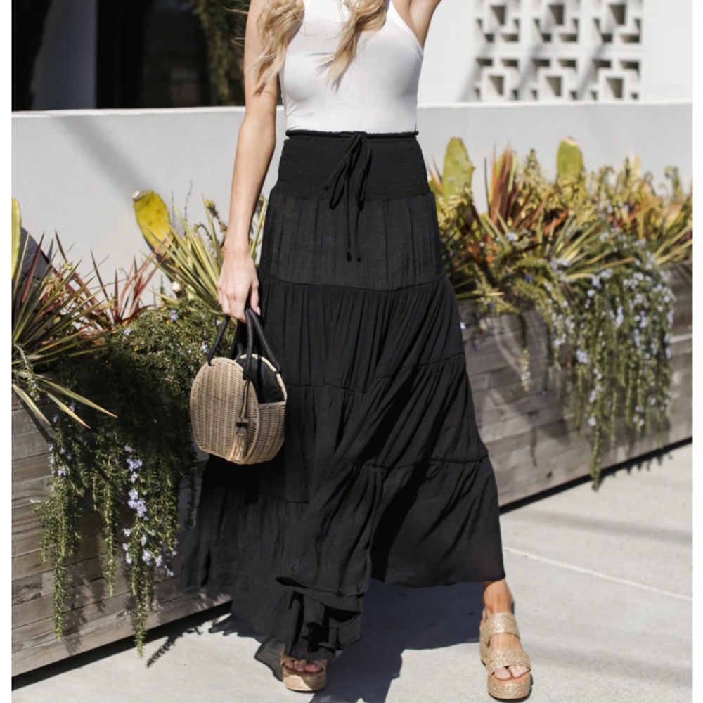 Black Maxi Skirt/Halter Dress